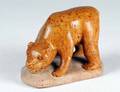 32 CARVED STONE FIGURE OF A GROWLING BEAR