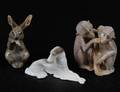 24 GROUP OF THREE PORCELAIN ANIMALS