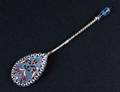 2 RUSSIAN SILVER AND ENAMEL TEA SPOON