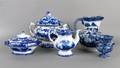 An Assembled Collection of English Blue and White Serving Articles