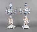 A Set of Two Meissen Porcelain Candelabra