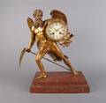 A French Cast Metal Figural Mantle Clock