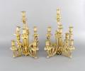 A Pair of Brass NineLight Candelabra