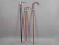 31 GROUP OF THREE WOOD WALKING CANES