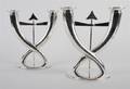 A Pair of Gio Ponti Fleche Candelabra Christofle Paris