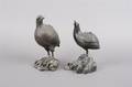 Two Japanese Quail Form Incense Burners Meiji