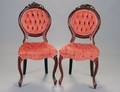 47 PAIR OF VICTORIAN MAHOGANY BALLOON BACK SIDE CHAIRS