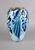A French Art Deco Enameled Vase Gamel