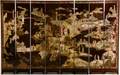 A Chinese Coromandel Lacquer Eight Panel Screen Qing Dynasty