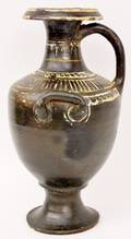 Black Glazed Triple Handled Gnathian Hydria