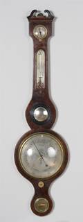An English Mahogany Wheel Barometer