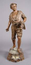 A Cast Spelter Figure after a Model by F Milliot