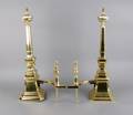 A Pair of Brass Andirons