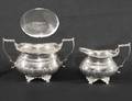40 EDWARD VII STERLING SILVER SUGAR BOWL AND CREAMER