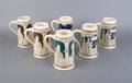 A Collection of Six German Stoneware Steins Albert Jacob Thewalt