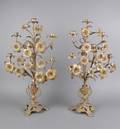 A Pair of Brass Six Light Candelabra