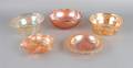 Five Cut Carnival Glass Bowls