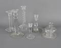 A Group of Glass Candlesticks