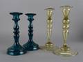 Two Pairs of Glass Candlesticks