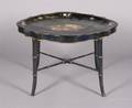 A Victorian Tole Tray on Stand