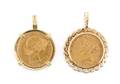 Three Gold Coin Pendants