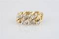 An 18 Karat Yellow Gold and Diamond Link Chain Ring