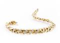An 18 Karat Yellow Gold and Diamond Link Chain Bracelet