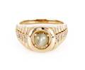 A 14 Karat Yellow Gold and Cats Eye Chrysoberyl Ring