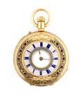 An 18 Karat Yellow Gold and Blue Enamel Pocket Watch