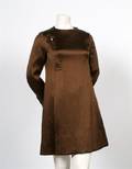 A Galanos Brown Hammered Silk Cocktail Dress