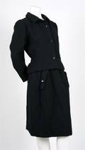 An Eisa Black Wool Twill Skirt Suit