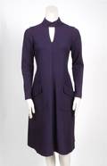 A Pauline Trigere Purple Wool Dress