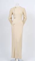A Galanos Cream Wool Dress