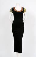 A Todd Oldham Black Jersey Evening Gown