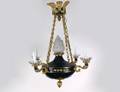 50 EMPIRE STYLE GILT BRONZE AND METAL FOUR LIGHT CHAND
