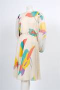 A Galanos Floral Silk Chiffon Dress