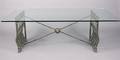 A Neoclassical Style Cast Iron and Glass Table