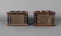 Two American Wood and Punched Tin Foot Warmers