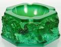 MALACHITE GLASS ASHTRAY