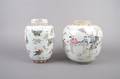 A Group of Two Chinese Famille Rose Ginger Jars