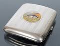 EDWARD VII STERLING SILVER AND ENAMEL CIGARETTE CASE
