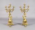 A Pair of French Gilt Bronze SixLight Candelabra