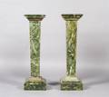 A Pair of Continental Gilt Metal Mounted Marble Columns