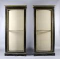 A Pair of Black Painted and Gilt Vitrine Cabinets