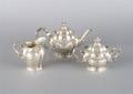 An American Three Piece Sterling Silver Tea Service Gorham