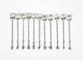 A Set of Eleven Continental Silver Iced Tea Spoons
