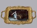 FINE LIMOGES ENAMEL AND GILT BRONZE TRAY