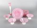 A Partial Steuben Pink and Calcite Service