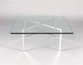 A Barcelona Chrome and Glass Coffee Table After Mies van der Rohe