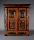 A Provincial German Painted Armoire Rupertigau Oberbayern